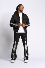 "WITHDRAWN" STACK DENIM (BLACK)