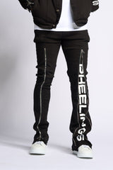"WITHDRAWN" STACK DENIM (BLACK)