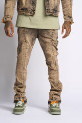 "WITHDRAWN" STACK DENIM (BROWN)