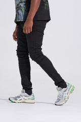 "BLACK LABEL CLEAN SKINNY" SKINNY DENIM (JET BLACK)