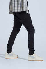 "FIRST MILLION" RHINESTONE STACK DENIM (JET BLACK)