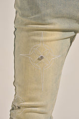 "WISH YOU WERE HERE" STACK DENIM (LIGHT BLUE)