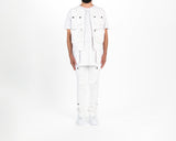 "MY PLEASURE" CARGO FLARE STACK DENIM