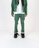 "MY PLEASURE" CARGO FLARE STACK DENIM